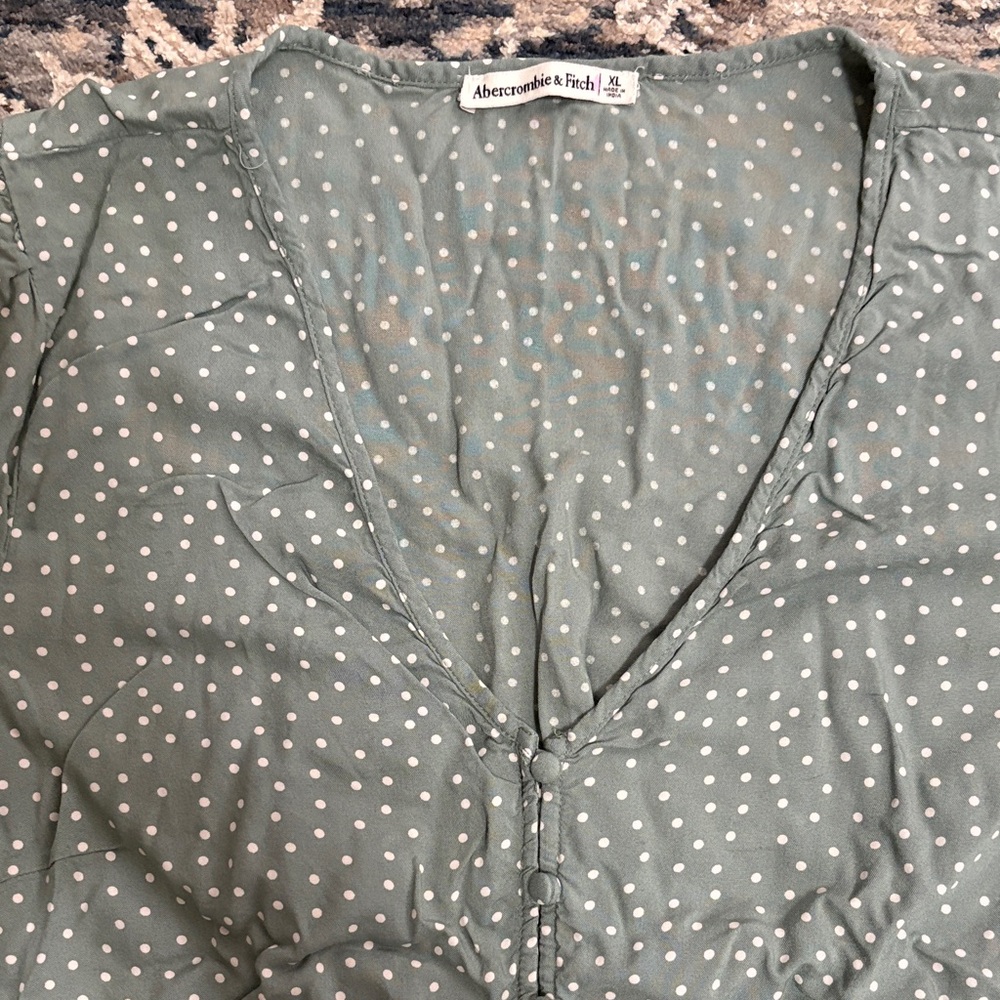 Abercrombie & Fitch Sage Polka Dot Top